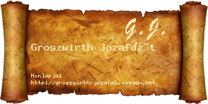Groszwirth Jozafát névjegykártya